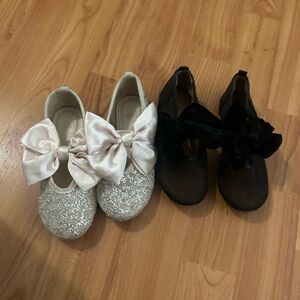 H&M Kids Dress Shoes - Glittery Silver and Classic Black